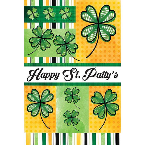 Happy St. Pattys Gold Ornate Wood Framed Art Print with Double Matting by ND Art