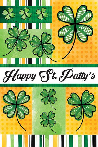 Happy St. Pattys White Modern Wood Framed Art Print with Double Matting by ND Art