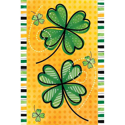 4 Leaf Clovers Black Modern Wood Framed Art Print by ND Art