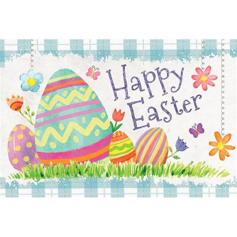 Happy Easter Gold Ornate Wood Framed Art Print with Double Matting by ND Art