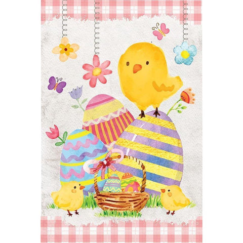 Easter Basket Black Modern Wood Framed Art Print with Double Matting by ND Art