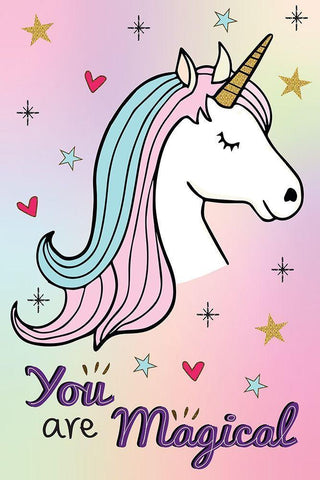 You Are Magical White Modern Wood Framed Art Print with Double Matting by ND Art