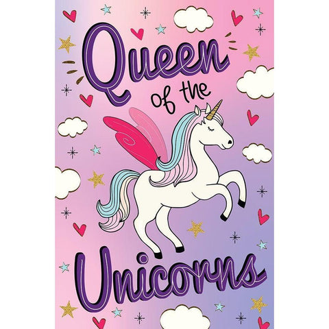 Queen of the Unicorns Gold Ornate Wood Framed Art Print with Double Matting by ND Art