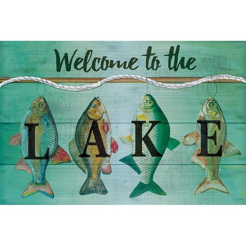 Welcome to the Lake White Modern Wood Framed Art Print by ND Art