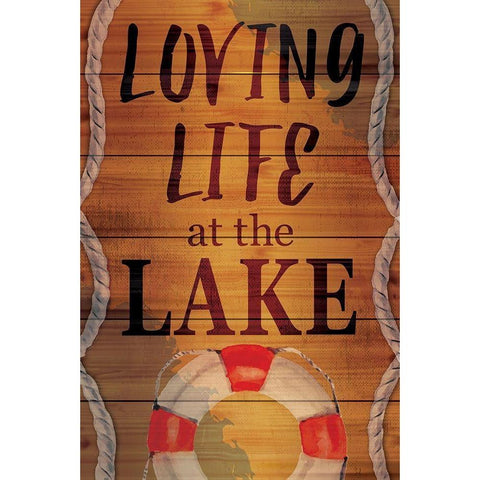 Loving Life at the Lake Gold Ornate Wood Framed Art Print with Double Matting by ND Art