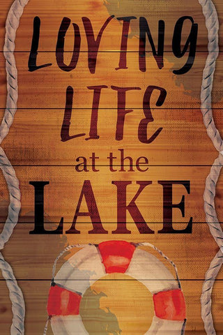 Loving Life at the Lake White Modern Wood Framed Art Print with Double Matting by ND Art