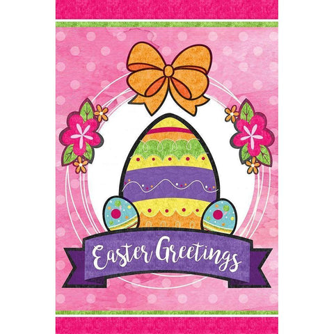 Easter Greetings White Modern Wood Framed Art Print by ND Art