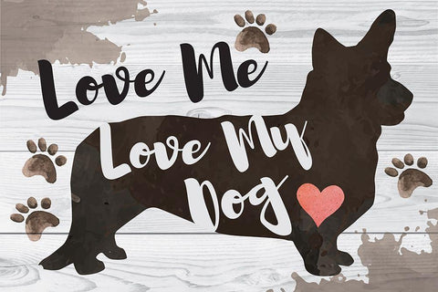 Love Me, Love My Dog Black Ornate Wood Framed Art Print with Double Matting by ND Art