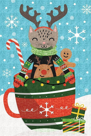 Holiday Mug White Modern Wood Framed Art Print with Double Matting by ND Art