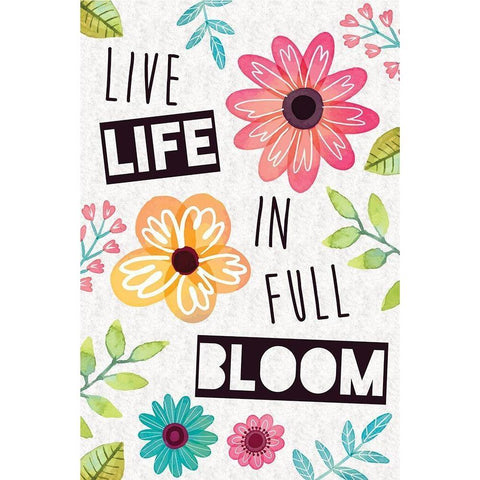 Full Bloom Black Modern Wood Framed Art Print by ND Art