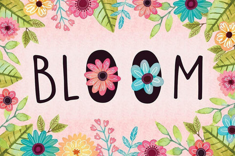 Bloom Black Ornate Wood Framed Art Print with Double Matting by ND Art