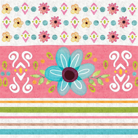 Full Bloom Pattern IV Black Ornate Wood Framed Art Print with Double Matting by ND Art