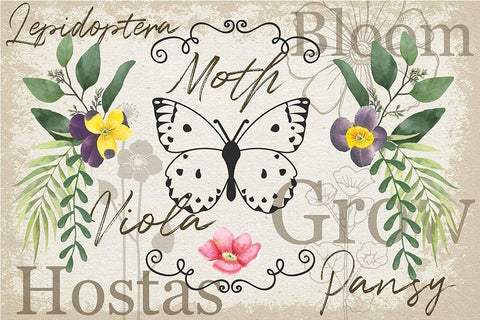 Spring Flowers Black Ornate Wood Framed Art Print with Double Matting by ND Art