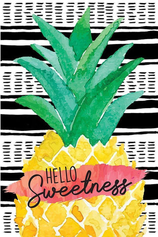 Hello Sweetness White Modern Wood Framed Art Print with Double Matting by ND Art