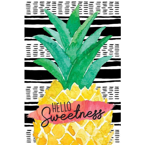 Hello Sweetness Black Modern Wood Framed Art Print by ND Art