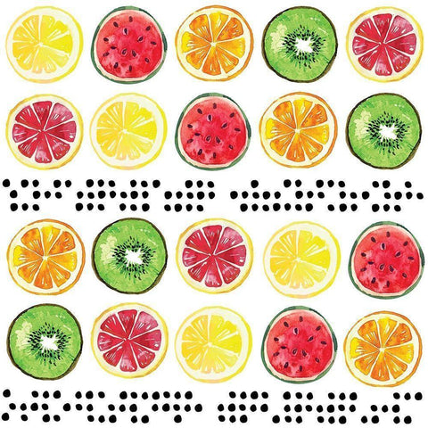 Summer Sweetness Pattern I White Modern Wood Framed Art Print by ND Art