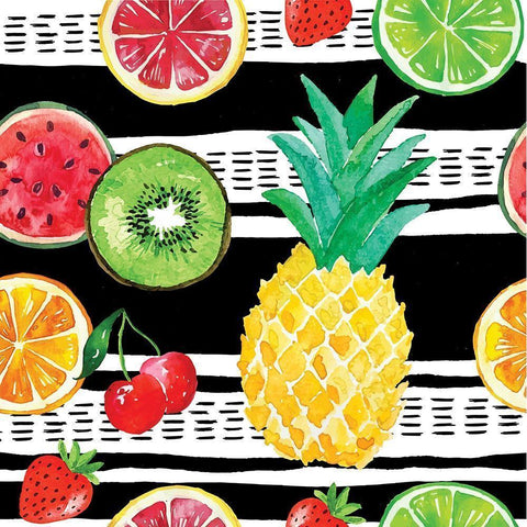 Summer Sweetness Pattern II White Modern Wood Framed Art Print by ND Art