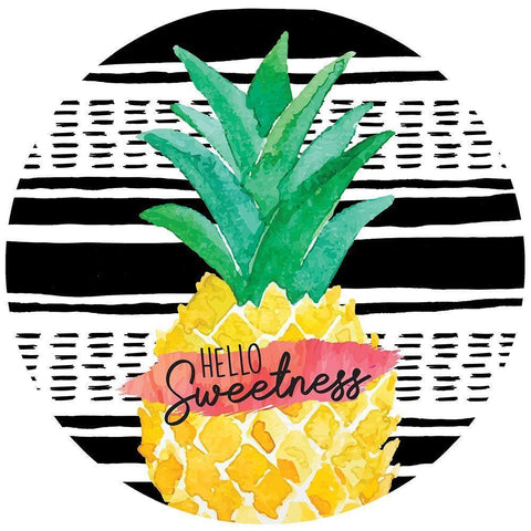 Hello Sweetness Plate White Modern Wood Framed Art Print by ND Art