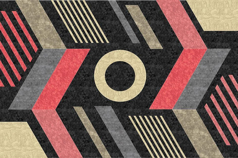 Mod Abstract II Black Ornate Wood Framed Art Print with Double Matting by ND Art