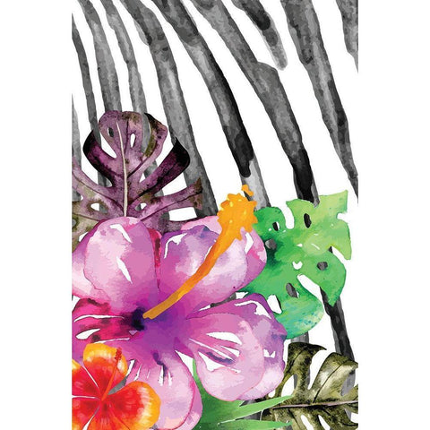 Tropical Jungle II White Modern Wood Framed Art Print by ND Art