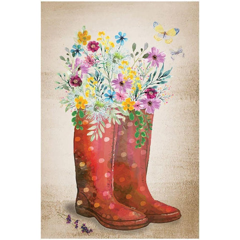 Wild Flower I Gold Ornate Wood Framed Art Print with Double Matting by ND Art