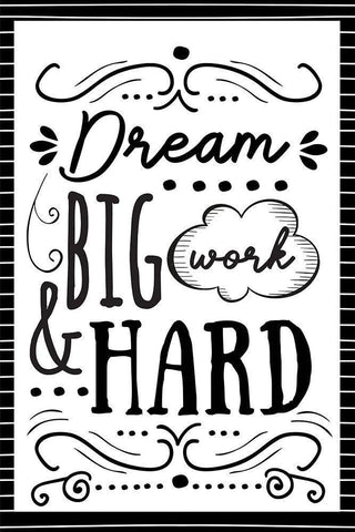 Dream Big White Modern Wood Framed Art Print with Double Matting by ND Art