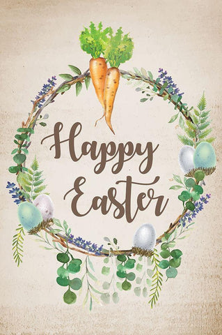 Easter Garden II White Modern Wood Framed Art Print with Double Matting by ND Art