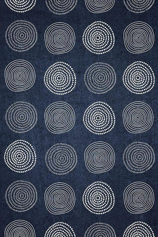 Blue and White IV Black Ornate Wood Framed Art Print with Double Matting by ND Art