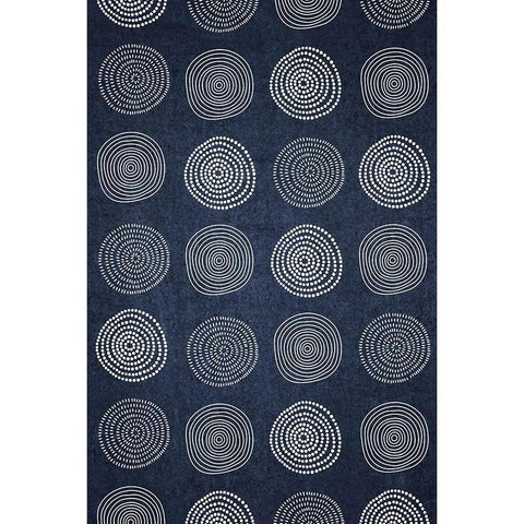 Blue and White IV Black Modern Wood Framed Art Print with Double Matting by ND Art