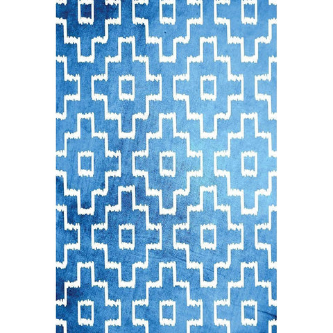 Blue and White VII White Modern Wood Framed Art Print by ND Art