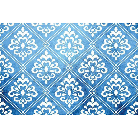 Blue and White IX Gold Ornate Wood Framed Art Print with Double Matting by ND Art