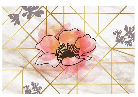 Spring Elegance I White Modern Wood Framed Art Print with Double Matting by ND Art