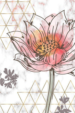 Spring Elegance II White Modern Wood Framed Art Print with Double Matting by ND Art