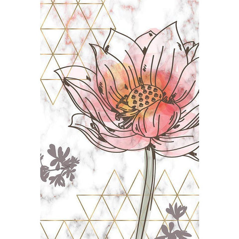 Spring Elegance II Black Modern Wood Framed Art Print with Double Matting by ND Art