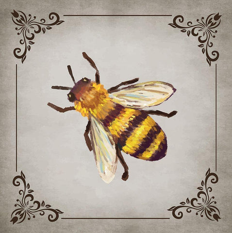 Bee and Willow III White Modern Wood Framed Art Print with Double Matting by ND Art