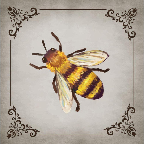 Bee and Willow III White Modern Wood Framed Art Print by ND Art