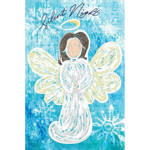 Silent Night White Modern Wood Framed Art Print by ND Art