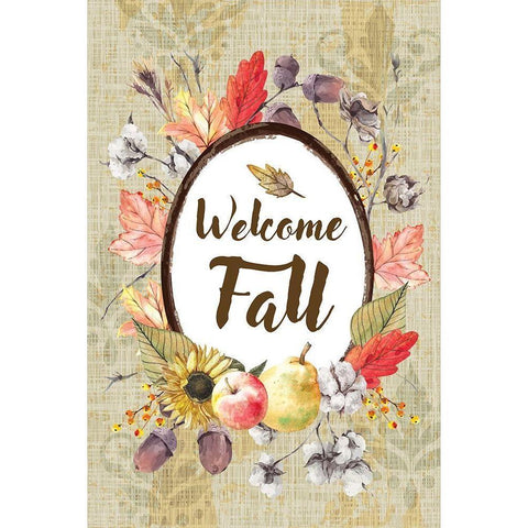 Welcome Fall White Modern Wood Framed Art Print by ND Art