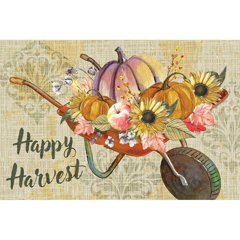 Happy Harvest White Modern Wood Framed Art Print by ND Art