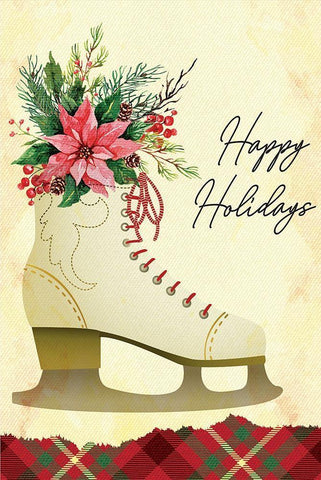 Happy Holidays White Modern Wood Framed Art Print with Double Matting by ND Art