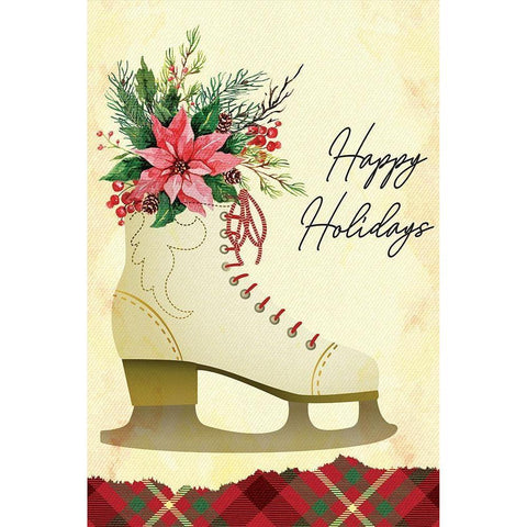 Happy Holidays Gold Ornate Wood Framed Art Print with Double Matting by ND Art