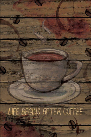 Coffee I White Modern Wood Framed Art Print with Double Matting by ND Art