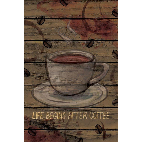 Coffee I White Modern Wood Framed Art Print by ND Art