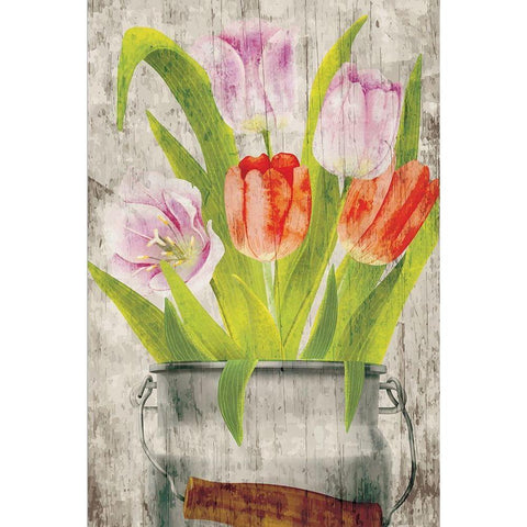 Tulips III Gold Ornate Wood Framed Art Print with Double Matting by ND Art