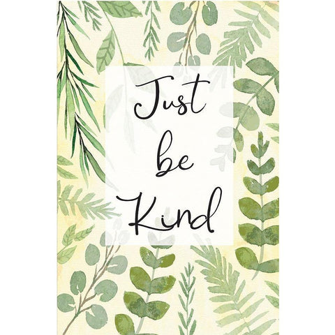 Just Be Kind Black Modern Wood Framed Art Print by ND Art