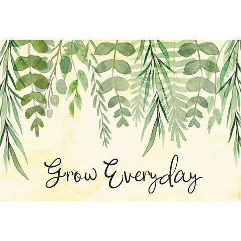 Grow Everyday White Modern Wood Framed Art Print by ND Art