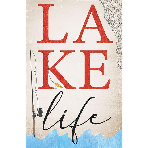 Lake Life Black Modern Wood Framed Art Print with Double Matting by ND Art