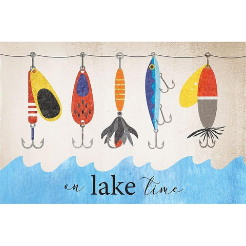 Lake Time White Modern Wood Framed Art Print by ND Art