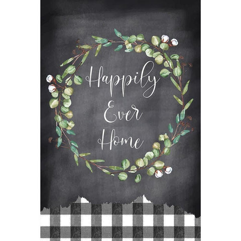 Happy Ever Home White Modern Wood Framed Art Print by ND Art