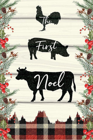 The First Noel White Modern Wood Framed Art Print with Double Matting by ND Art
